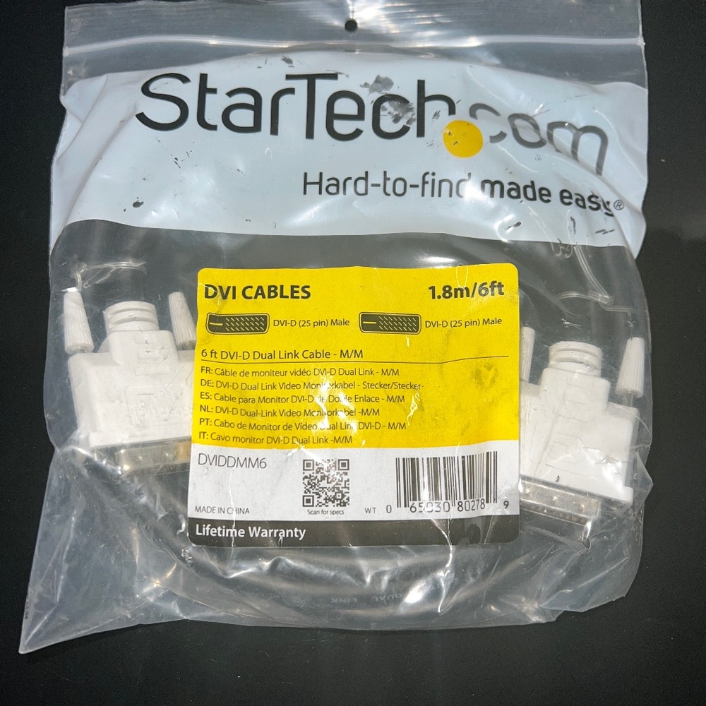 Startech DVI Cable DVIDDMM6